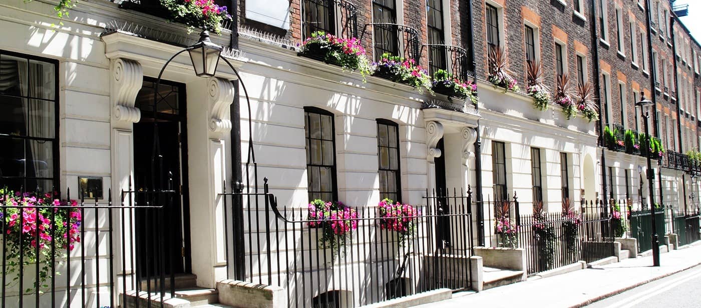 A row of houses in Marylebone, managed by Quintessentially Estates