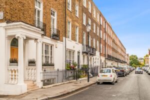 A street in the South Kensington area, with lettings and sales by Quintessentially Estates